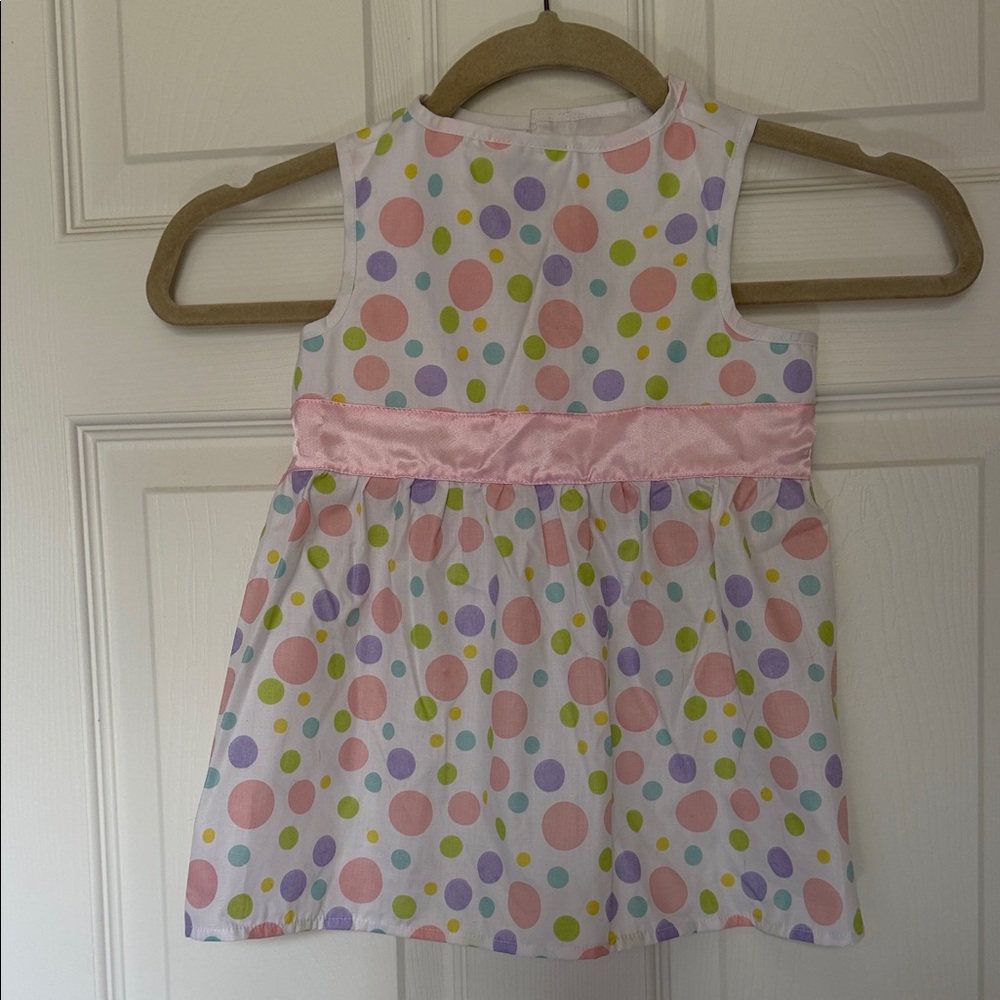 Top Paw Polka Dot Dog Dress - Pink, Purple, Green, White - Large